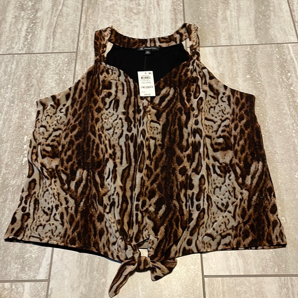 INC International concept XXL,brown & cream animal print,halter for women